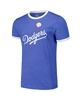 Majestic Men's Threads Royal Los Angeles Dodgers Ringer Tri-Blend T-Shirt