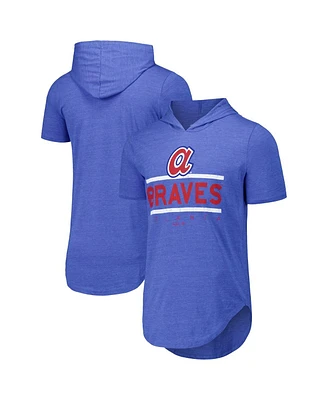 Majestic Men's Threads Royal Atlanta Braves Tri-Blend Hoodie T-Shirt