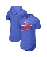 Majestic Men's Threads Royal Atlanta Braves Tri-Blend Hoodie T-Shirt