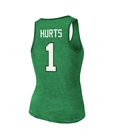 Majestic Women's Jalen Hurts Kelly Green Philadelphia Eagles Name Number Tri-Blend Tank Top