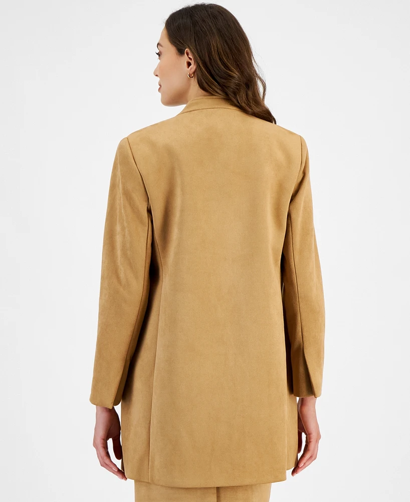Tahari Asl Women's Faux Suede Stand Collar Jacket