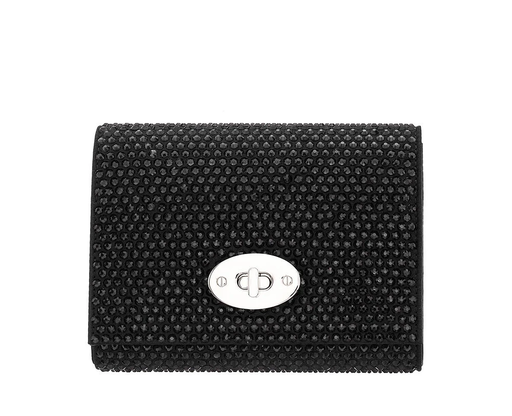 Nina Large Crystal Encrusted Flap Crossbody Bag