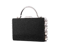 Nina Cultivated Pearl Dangle Crystal Embellished Minaudiere Clutch