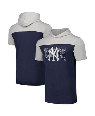 New Era Men's Navy York Yankees Active Brushed Hoodie T-Shirt