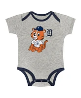 Outerstuff Newborn Baby Boys and Girls Gray/White Detroit Tigers Two-Pack Play Ball Bodysuit Set