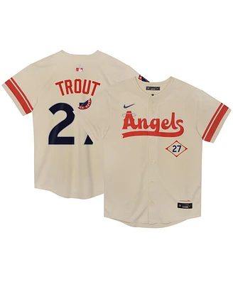 Nike Preschool Mike Trout Cream Los Angeles Angels City Connect Limited Player Jersey