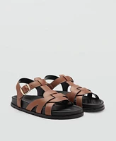 Mango Women's Leather Straps Sandals