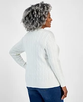 Style & Co Plus Cotton Cable-Knit Crewneck Sweater, Created for