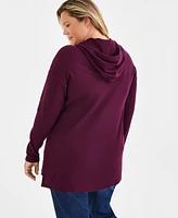 Style & Co Plus Waffle-Knit Hoodie Tunic, Created for Macy's