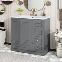 Streamdale Furniture 36" Shaker Bathroom Vanity with Sink & Soft-Close Storage