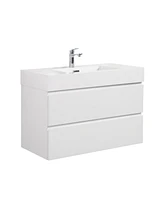 Streamdale Furniture 36" White Bathroom Vanity: Timeless Elegance, Ample Storage, Silent Drawers