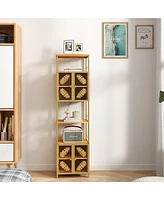 Streamdale Furniture Tall Floor Cabinet with Open Shelves and Closed Storage