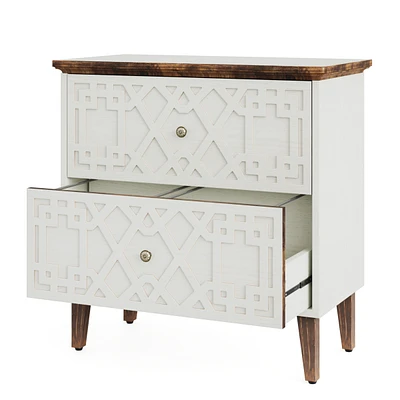 Tribesigns 2 Drawer Lateral File Cabinet, Office Filing Cabinet for A4 / Letter Size/Legal Files, Wood Storage Printer Stand Home Off