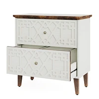 Tribesigns 2 Drawer Lateral File Cabinet, Office Filing Cabinet for A4 / Letter Size/Legal Files, Wood Storage Printer Stand Home Off