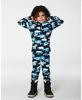 Deux par Boy Two Piece Thermal Underwear Set Black Printed Polar Bears - Toddler|Child