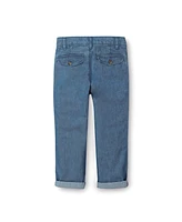 Hope & Henry Baby Boys Chambray Rolled Cuff Pant With Drawstring