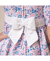 Hope & Henry Girls' Short Sleeve Puff Party Dress