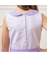 Hope & Henry Girls' Peter Pan Collar Seersucker Dress