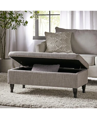 Simplie Fun Logan Tufted Storage Ottoman With Grey Fabric