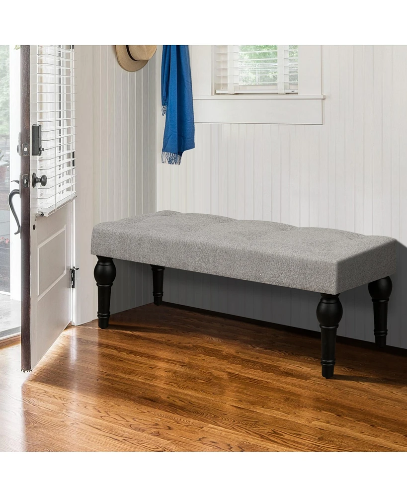 Simplie Fun 42" Upholstered Bench with Roman Column Legs