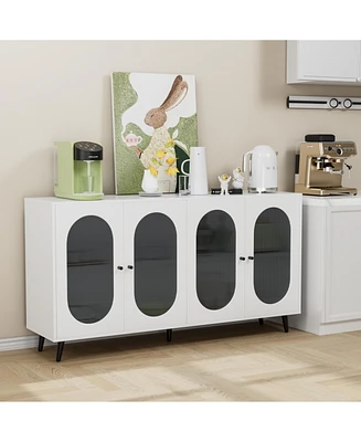 Simplie Fun Modern Sideboard with Acrylic Doors & Adjustable Shelf