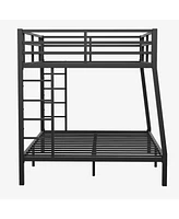 Full Xl over Queen Bunk Bed, Sturdy Metal Frame, Noise Reduced, No Box Spring