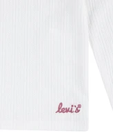 Levi's Big Girls Long Sleeve Top with Eyelet Mixing T-shirt