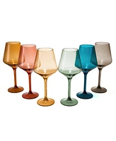 The Wine Savant European Style Plastic Crystal Stemmed Wine Glasses Set of 6