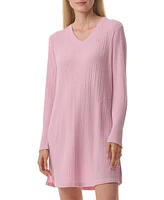 Tommy Hilfiger Women's Ribbed Long-Sleeve Sleepshirt