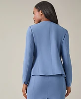 Kasper Petite Collarless Open-Front Blazer