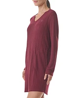 Tommy Hilfiger Women's Ribbed Long-Sleeve Sleepshirt