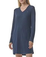 Tommy Hilfiger Women's Ribbed Long-Sleeve Sleepshirt