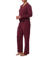 Tommy Hilfiger Women's 2-Pc. Satin Logo Notch Collar Pajamas Set