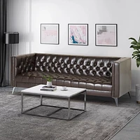 Streamdale Furniture Diamond-Stitched 3-Seater Sofa With T-Shaped Iron Legs