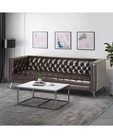 Streamdale Furniture Diamond-Stitched 3-Seater Sofa With T-Shaped Iron Legs