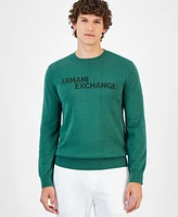 A|X Armani Exchange Men's Long Sleeve Crewneck Logo Sweater, Created for Macy's