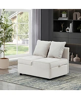 4-in-1 Convertible Sofa Bed with Sturdy Wood Frame