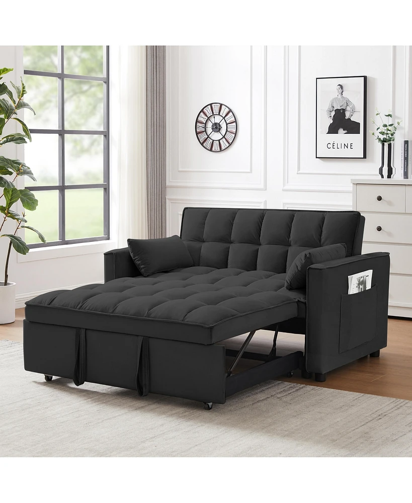 Simplie Fun 3-in-1 Convertible Sleeper Sofa Bed: Loveseat, Chaise, Bed