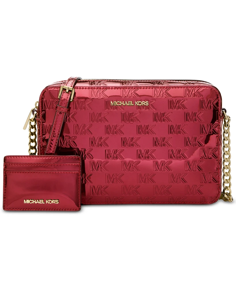 Michael Kors Jet Set Large East West Crossbody With Card Holder Gift Box