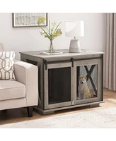 Streamdale Furniture Farmhouse Dog Crate with Flip-Top Opening and Sliding Barn Door