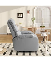 Simplie Fun Cozy Recliner: Swivel, Rock, Recline, Cat-Scratch Fabric