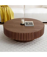 39" Round Modern Coffee Table for Small Spaces