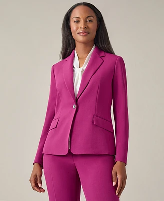 Kasper Women's One Button Notched Collar Blazer