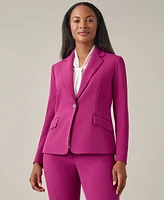 Kasper Women's One Button Notched Collar Blazer