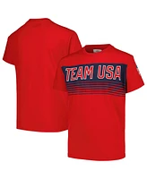 Outerstuff Big Boys and Girls Red Team Usa Bold Stripes T-Shirt