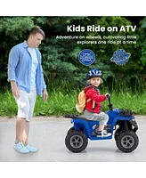 Slickblue 6V Kids Ride On Electric Atv with Led Headlights and MP3 Player