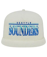 New Era Men's White Seattle Sounders Fc Throwback Corduroy Golfer Adjustable Hat