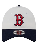 New Era Men's Cream Boston Red Sox Leather Strap 9TWENTY Adjustable Hat