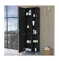 Fm Furniture Los Angeles Linen Cabinet with Mirror