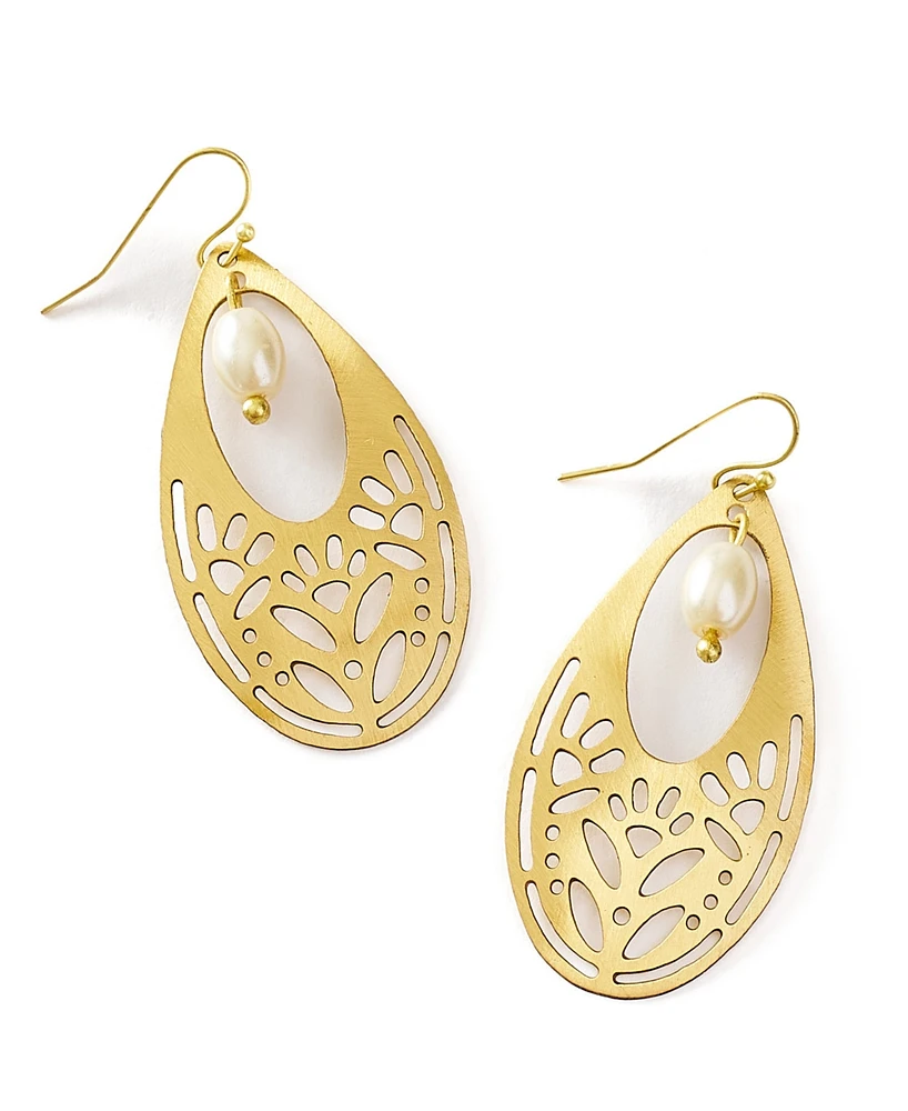 Matr Boomie Adhya Teardrop Cultured Pearl Earrings